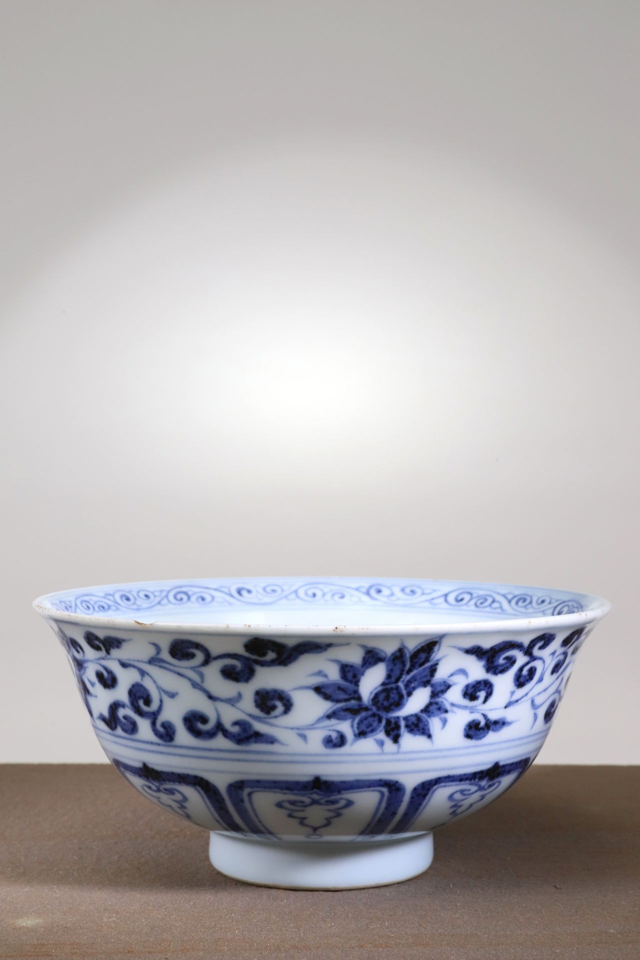 BLUE AND WHITE LOTUS AND MANDARIN BOWL