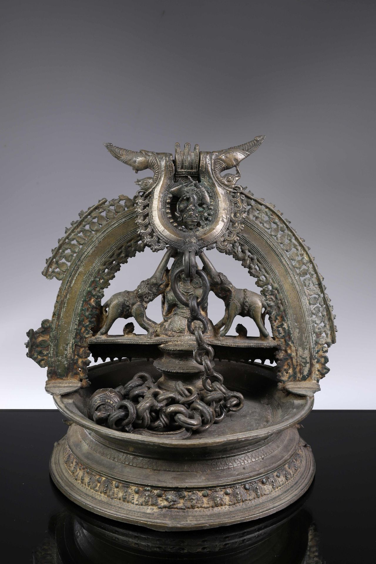 LAMP DEPICTING GAJALAKSHMI - Image 4 of 9