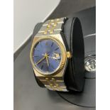 ROLEX 36mm TWO TONE BLUE DIAL WATCH