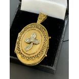 VINTAGE 18ct GOLD DIAMOND SET LOCKET - 16 GRAMS