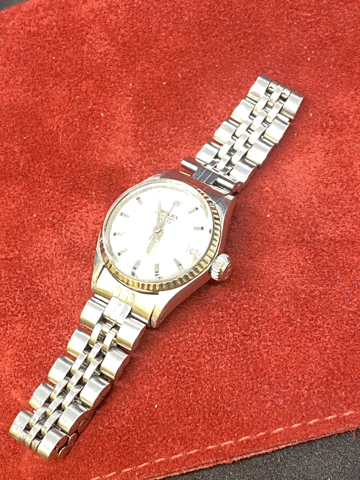 LADIES WHITE GOLD & STEEL ROLEX WATCH - Image 7 of 12