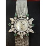 VINTAGE WHITE GOLD OMEGA COCKTAIL WATCH SET WITH D