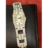 PLATINUM COCKTAIL WATCH SET WITH DIAMONDS - 32 GRA