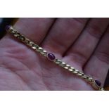 18k Yellow Gold Ruby Cabochon Bracelet