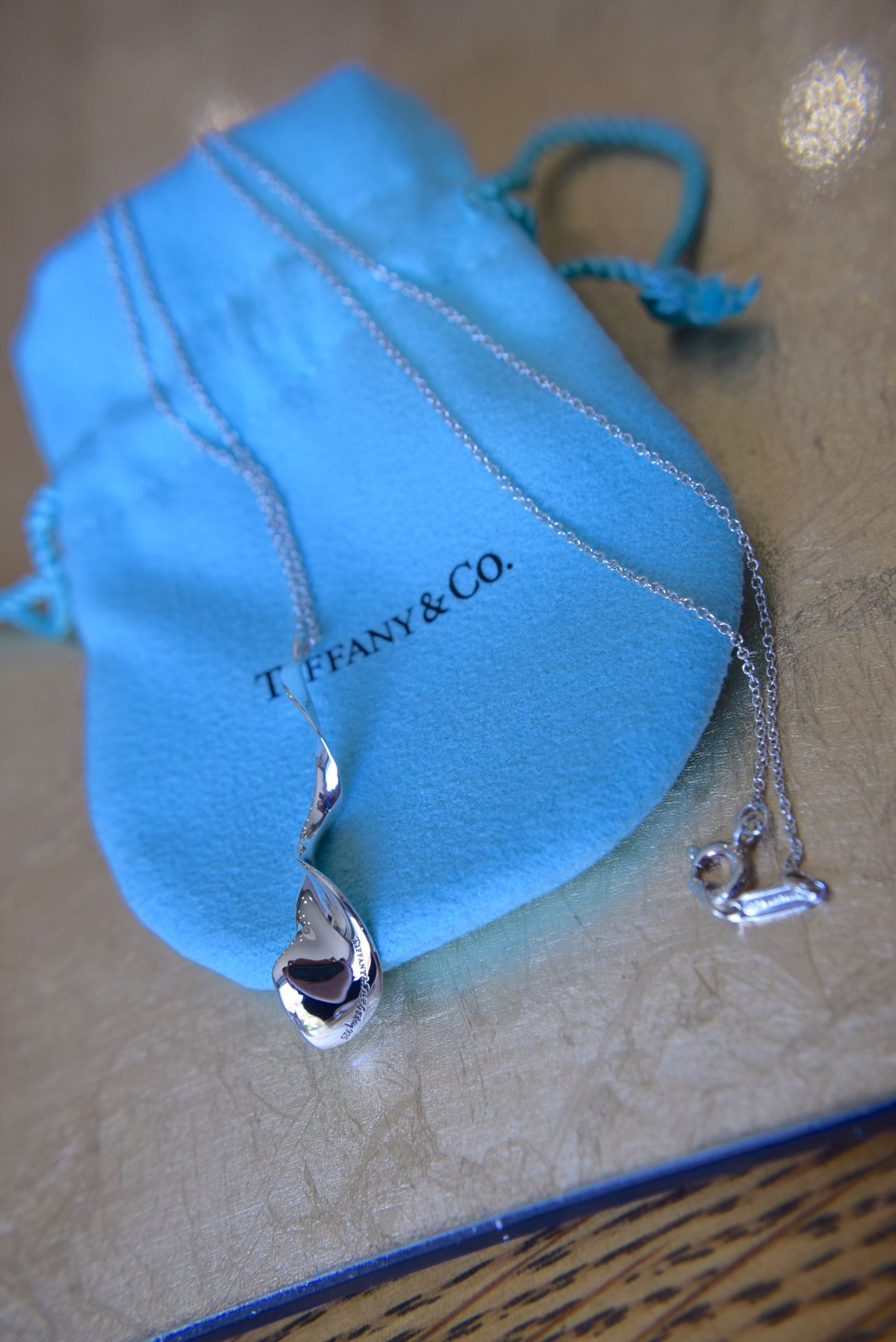 Tiffany & Co. Sterling Silver Frank Gehry ""Orchid Twist Drop"" Necklace - 16"" Chain