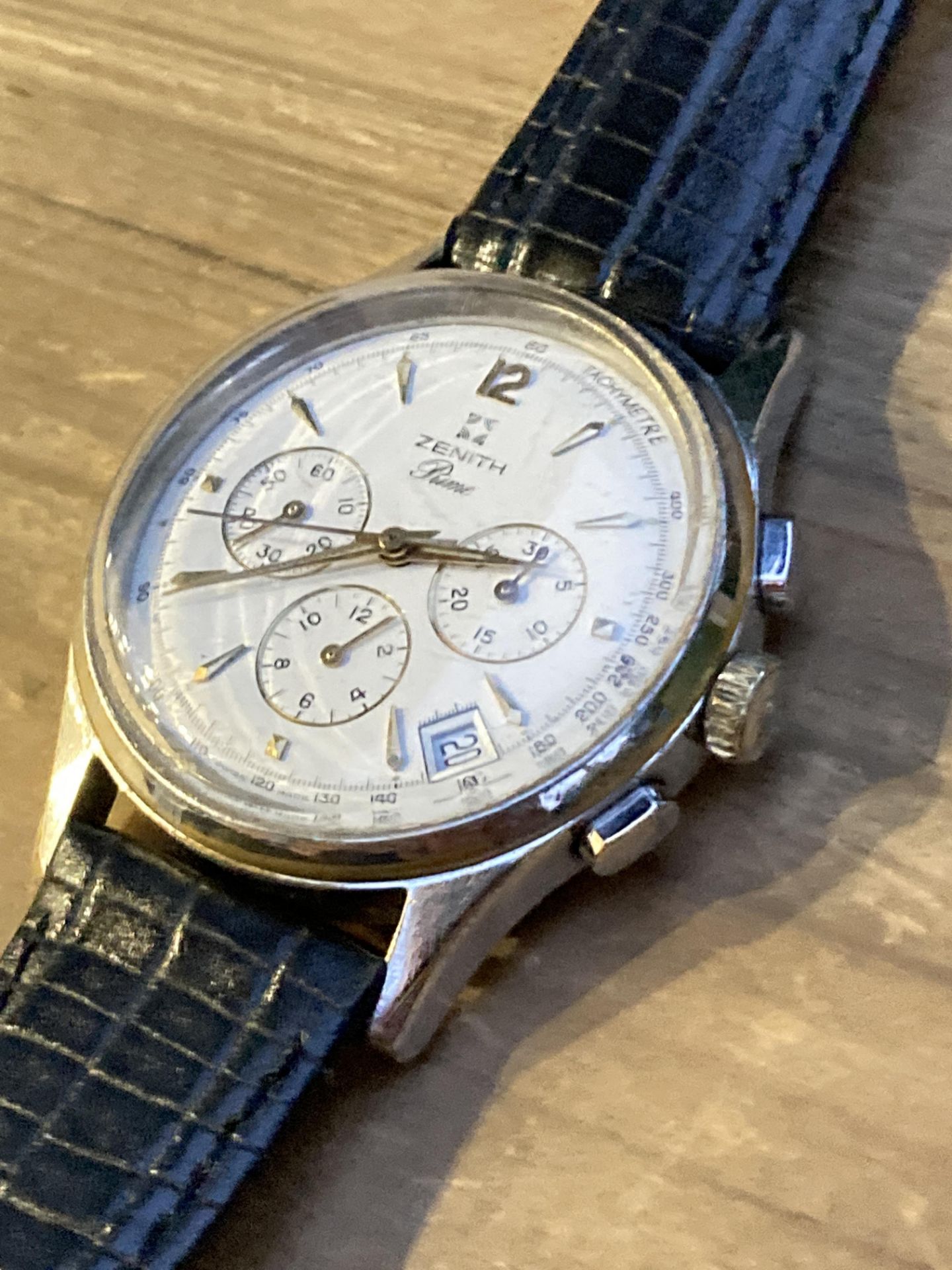 ZENITH PRIME EL PRIMERO CHRONOGRAPH WATCH, WHITE DIAL, APPROX 40MM INC CROWN - Image 5 of 9
