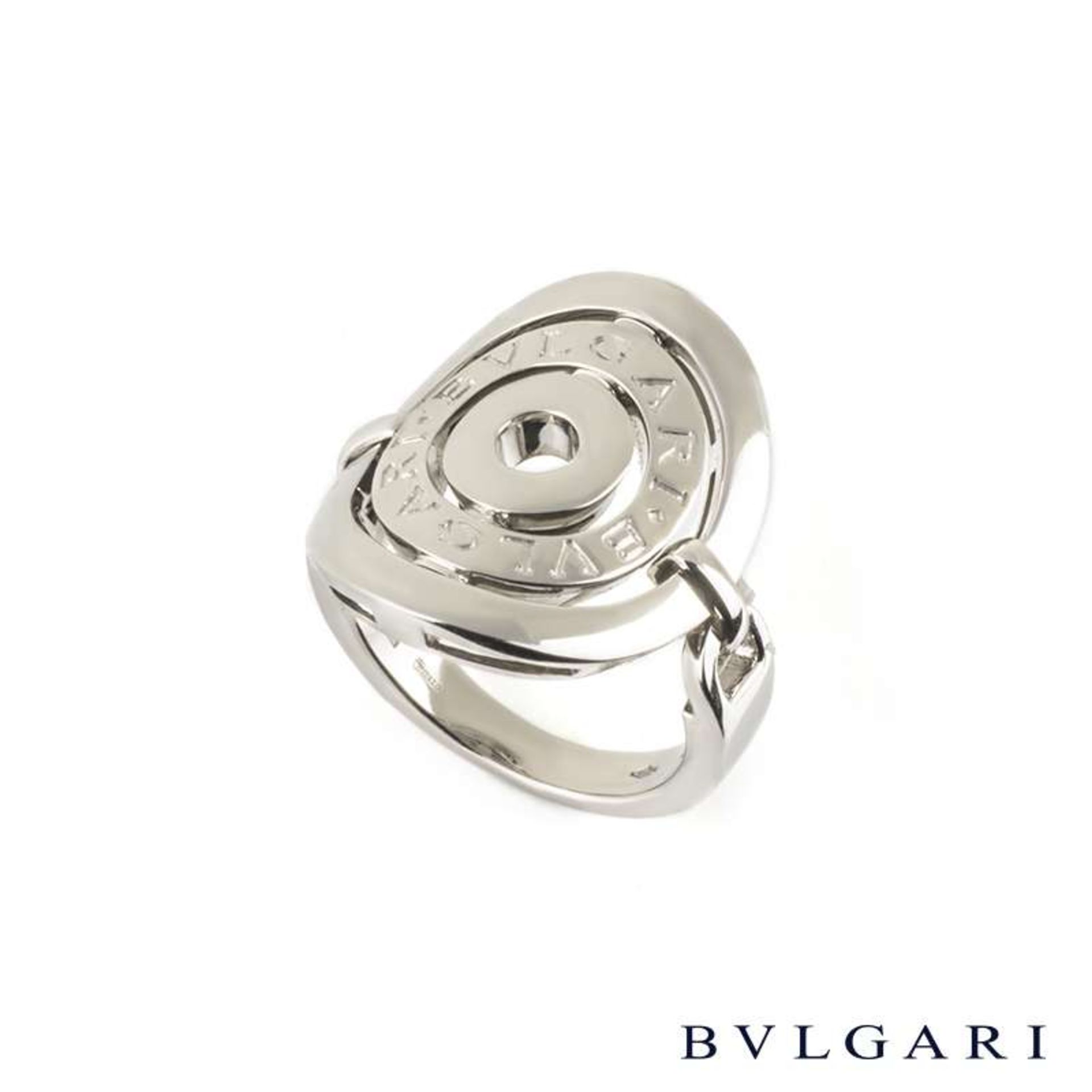 BVLGARI CERCHI 18CT WHITE GOLD RING, SIZE N, 11.4G