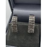 PLATINUM OVER SILVER 925 1.00ct DIAMOND EARRINGS