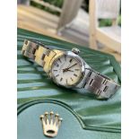 ROLEX OYSTER PERPETUAL 24MM, STAINLESS STEEL, WHITE DIAL - BOX NOT INCLUDED