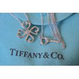 Tiffany & Co. Sterling Silver Paloma Picasso Diamond ""Loving Heart (Clover)"" Necklace