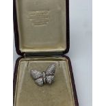 VINTAGE HALLMARKED SILVER STONE SET BUTTERFLY