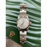 ROLEX OYSTER PERPETUAL 24MM, STAINLESS STEEL, SILVER DIAL - BOX NOT INCLUDED