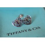 Tiffany & Co. Sterling Silver ""Enchanted Heart"" Stud Earrings