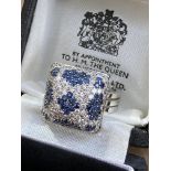 2.81CT DIAMOND & SAPPHIRE RING, 18CT WHITE GOLD