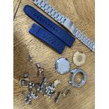 ASSORTED WATCH PARTS INCLUDING BREITLING, OMEGA ETC