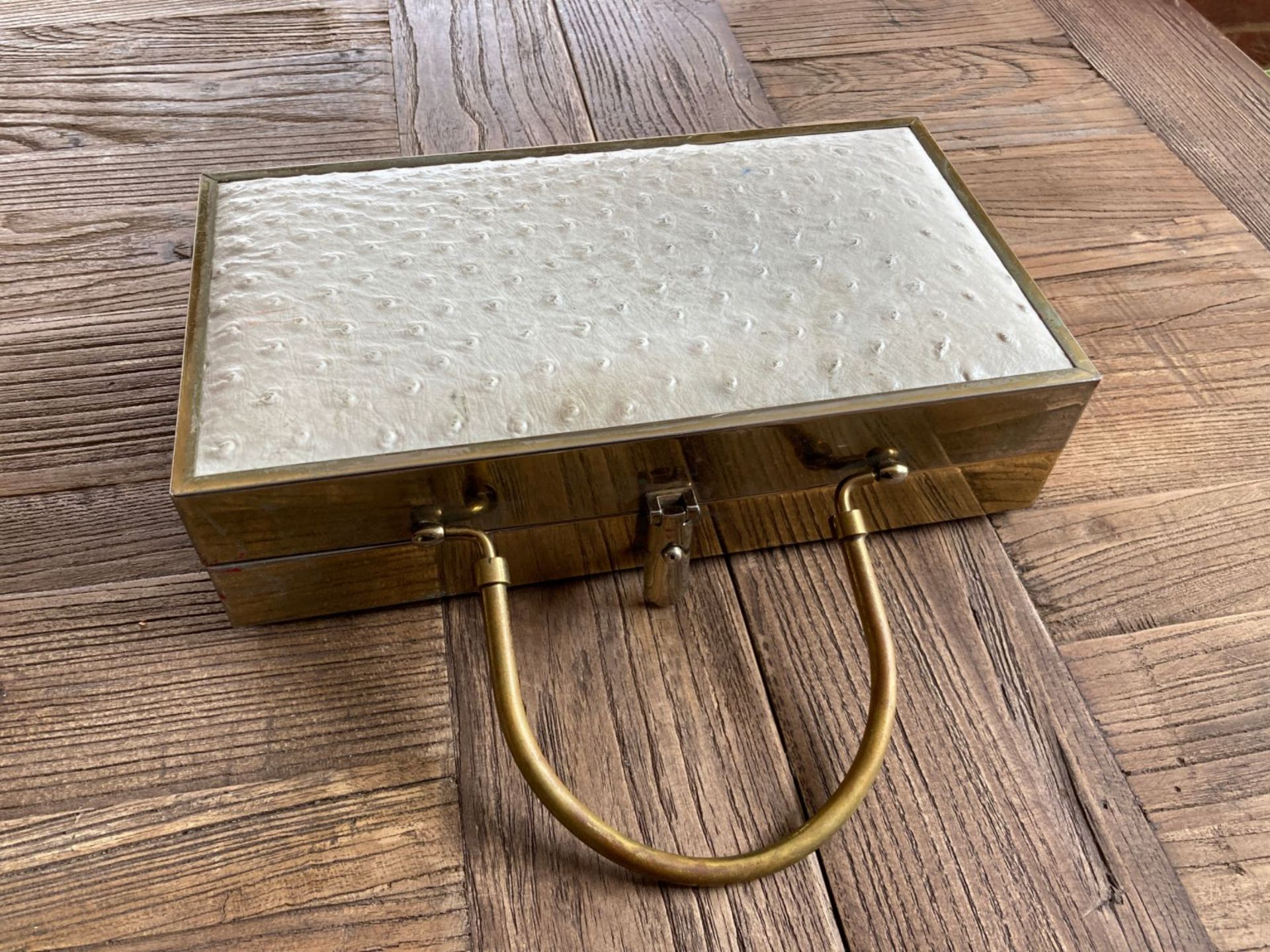 OSTRICH LEATHER METAL CASE