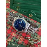 ROLEX OYSTER PERPETUAL DATEJUST - MENS 36MM WITH BLUE DIAL & JUBILEE BRACELET