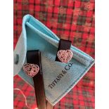 Tiffany & Co. Sterling Silver ""Enchant Heart"" Stud Earrings