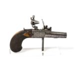 Flint pocket pistol CA. 1810 Collapsible trigger and removable barrel, beautifully carved with