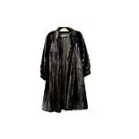 YVES SAINT LAURENT Mink coat Full dark brown skin, mid-calves. Mink worked vertically and diagonally