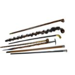 Lot of canes and riding crops, including ones by HERMES, G. & J. ZAIR, BRIGG & Sons, KENDALL & Sons,