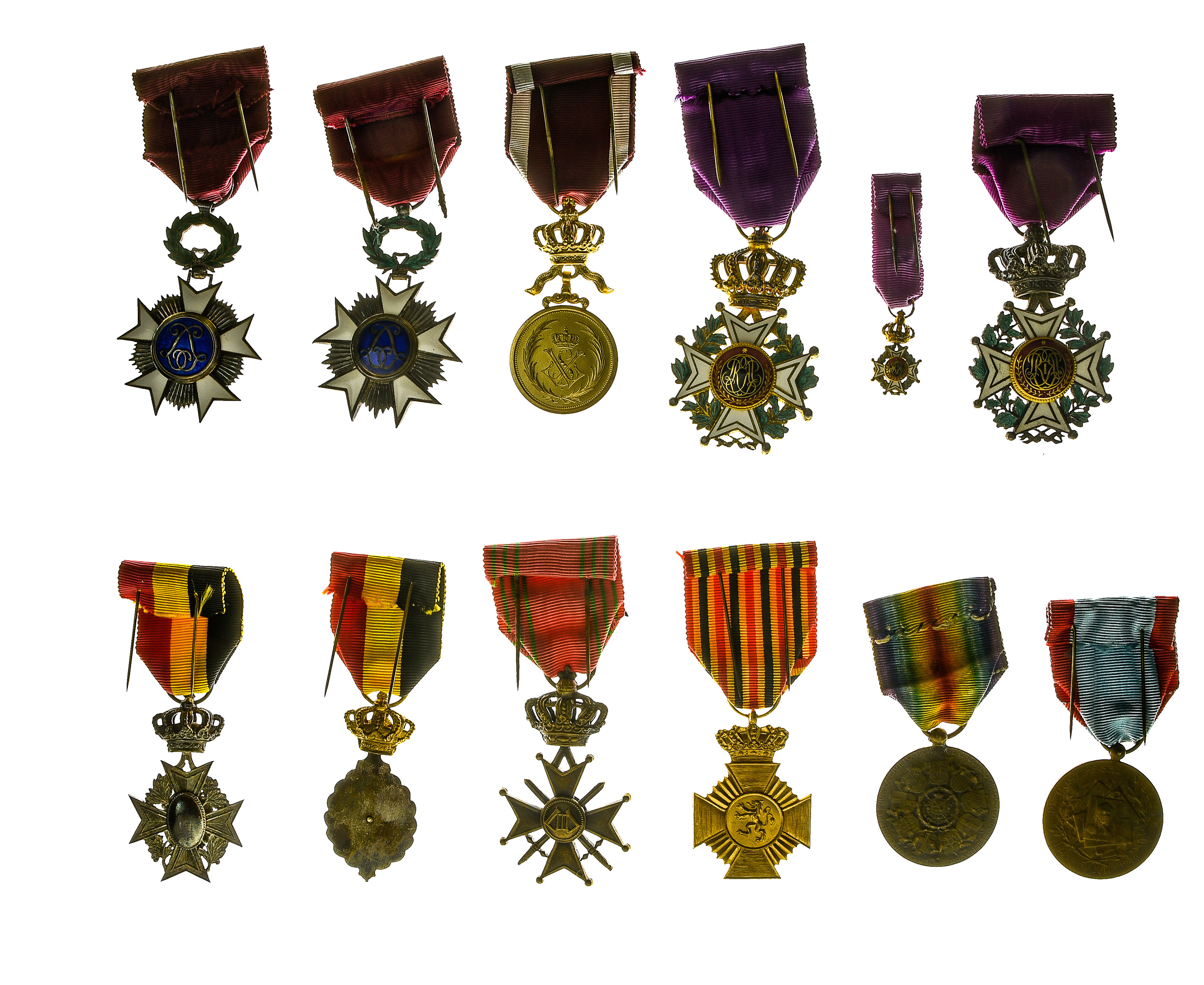 Group of decorations, BELGIUM, Order of Leopold, civilian officer's cross, bilingual; miniature, - Image 2 of 4