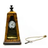 Table clock 19TH CENTURY WORK Oak, stained black wood, and gilt bronze. Enamelled dial with Roman