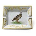 HERMES Paris Partridge ashtray Porcelain, signed. Tiny chip on the edge. H : 4 cm Width : 19 cm