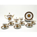 Bacchus service LIMOGES Porcelain, composed of a soup tureen with its ladle, six large plates, six