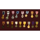 Lot of decorations BELGIUM, Frame, 68cm x 40cm, composed of 17 decorations, Order of Leopold,