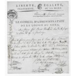 Notice of death of the North Legion FRANCE Dated 16th of Germinal, year II of the Republic.