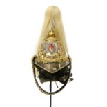 1st Life Guard regiment officer's helmet GREAT BRITAIN, CA. 1900 Silver-plated dome, emblem features