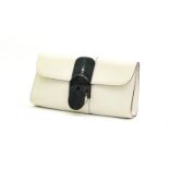 Delvaux Shiny clutch Box calfskin & shagreen. Colours: white, collection PE 2014. H : 15 cm