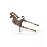 Betel nut tongs INDIA, 18TH CENTURY Iron, decorated with a llama's head