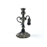 Henry Wilkinson & Co Candlestick Silver, with a removable flower, stylized embossed dŽcor and