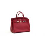 HERMES "Birkin", 35 cm Birkin 35 handbag, Veau Togo/ goatskin lining, colour: Ruby. Detailing: