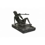 Malvina Cornell Hoffman (1887-1966) (USA) Opium smoker Bronze sculpture with black patina. Black