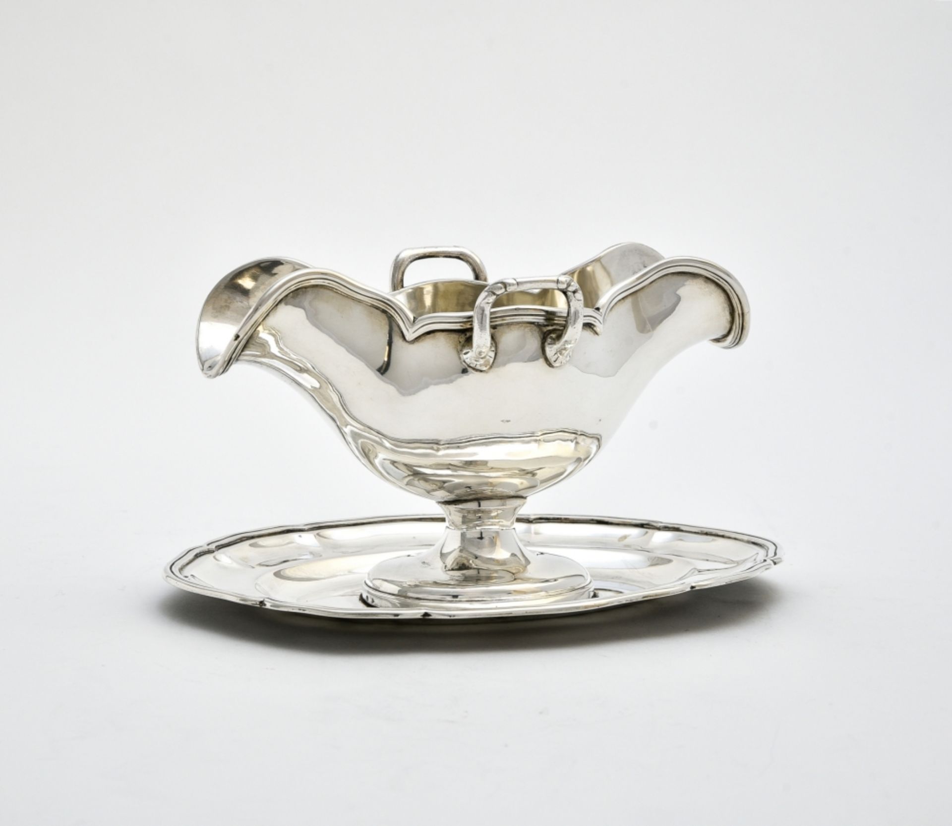 Gravy boat AUSTRIA-HUNGARY, LATE 19TH CENTURY 800 silver, guarantee hallmark and triangular