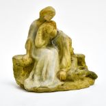 Agns DE FRUMERIE (1869- 1937) & Edmond LACHENAL (1855-1948) The lovers, 1904 polychrome enamelled