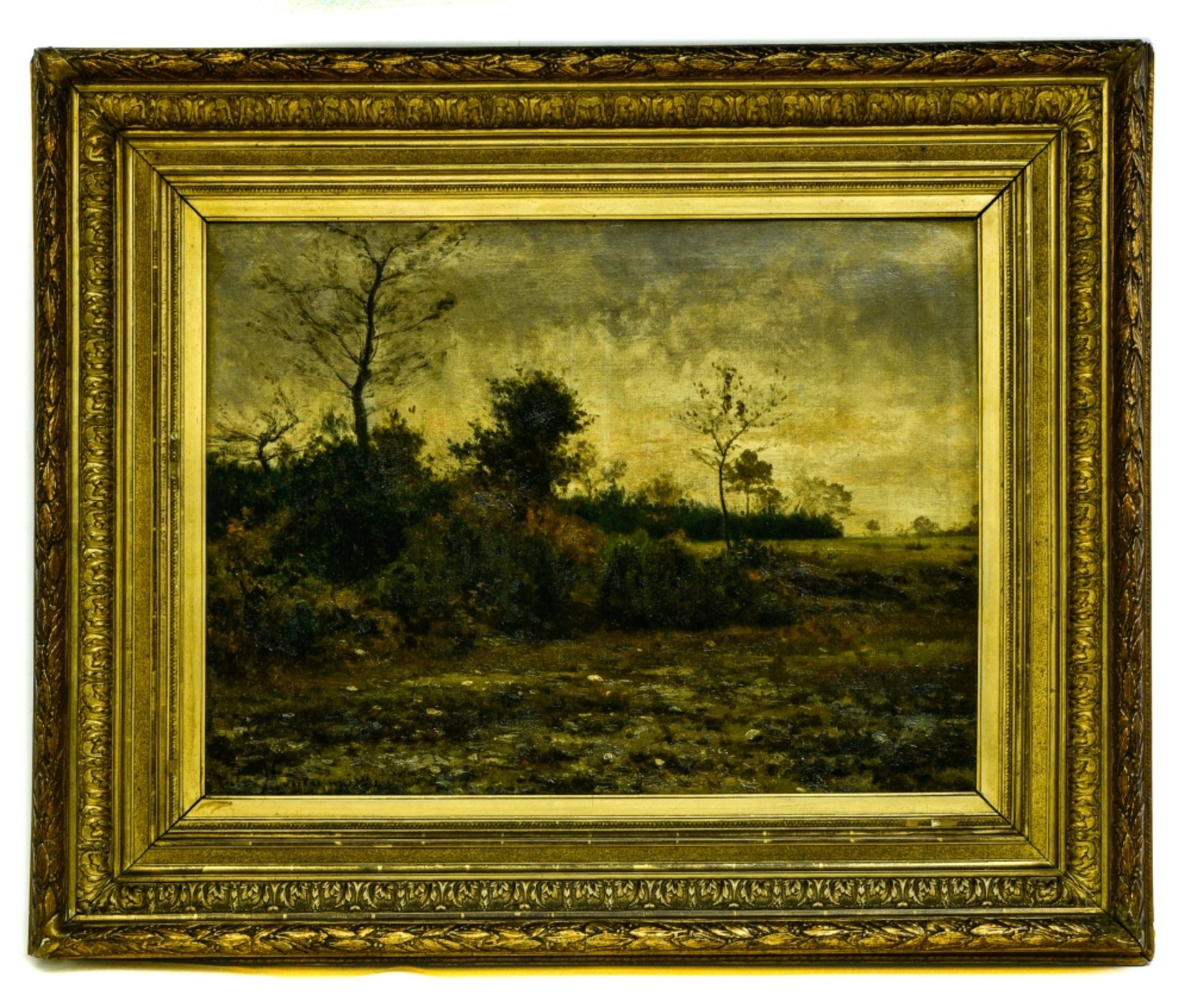 Jules LŽon MONTIGNY (1847-1899) Rural landscape oil on canvas, signed at lower left. framed H : 55 - Image 2 of 2