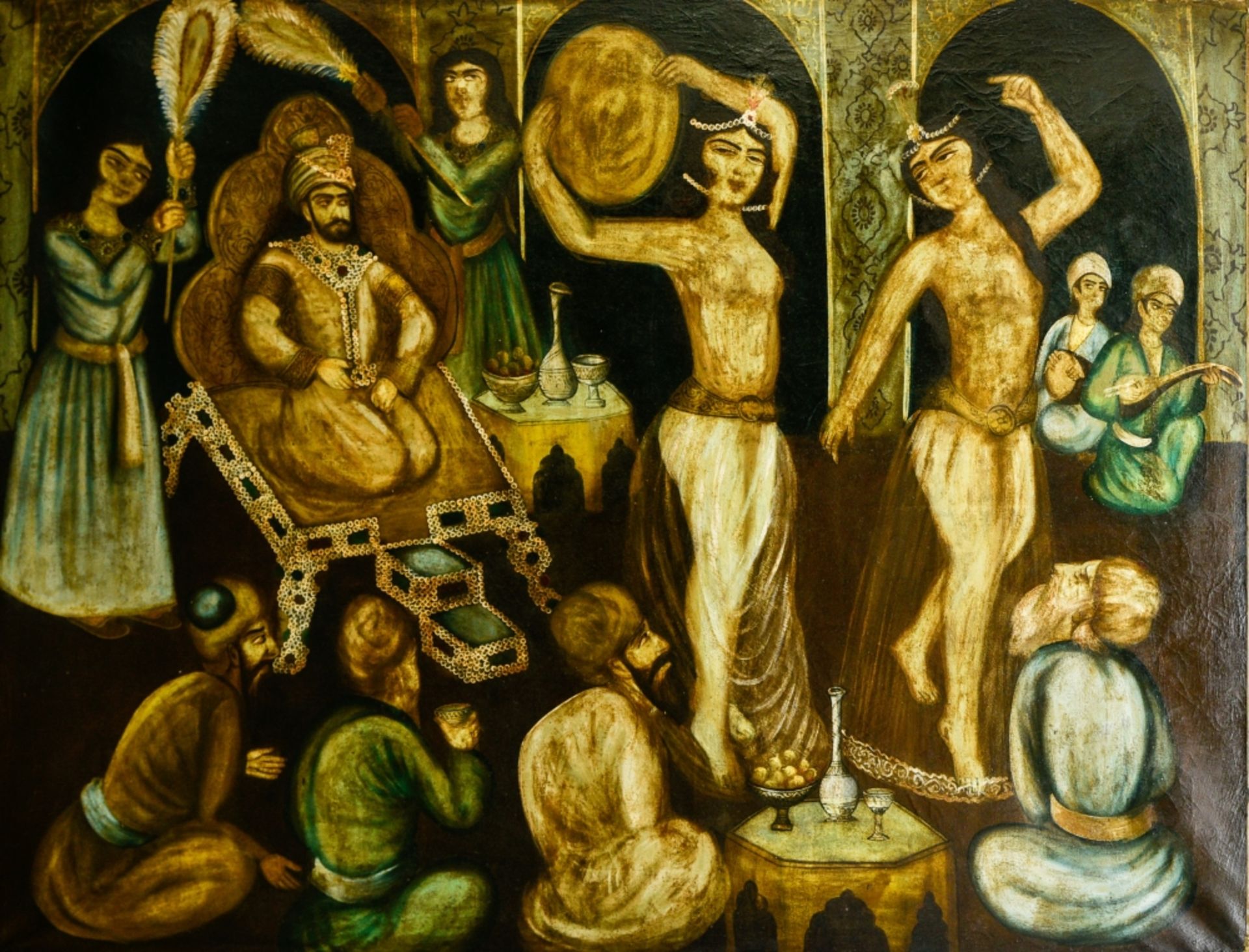 At the Shah's court, the dancers PERSIA, FIRST QUARTER OF THE 20TH CENTURY oil on canvas H : 113