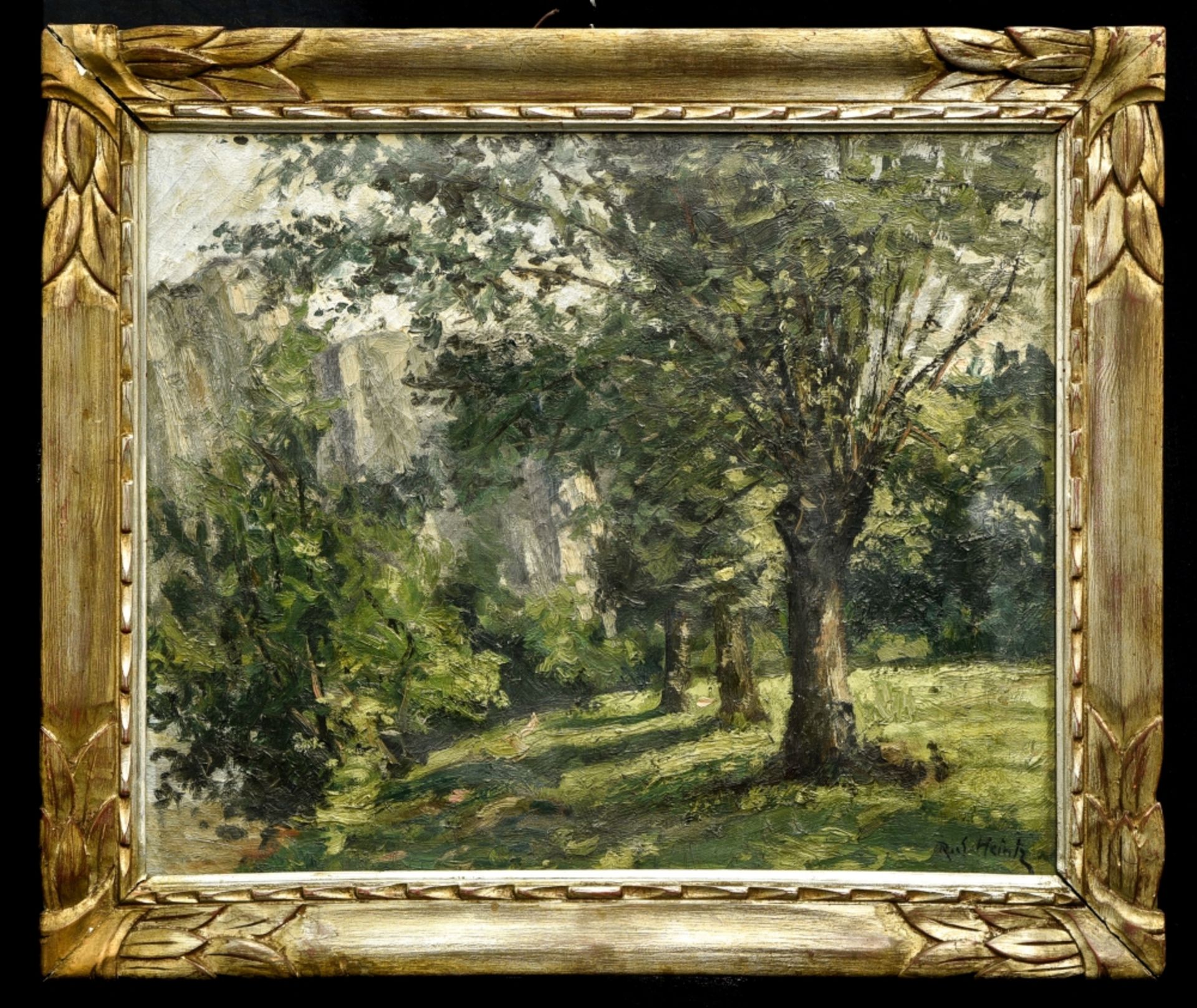 Richard HEINTZ (1871-1929) Banks of the Amblve oil on canvas, signed at lower right framed H : 46 - Image 2 of 3