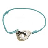 Dinh Van Menottes R15 cord bracelet Sterling silver. Large model. Turquoise cord. Very minor