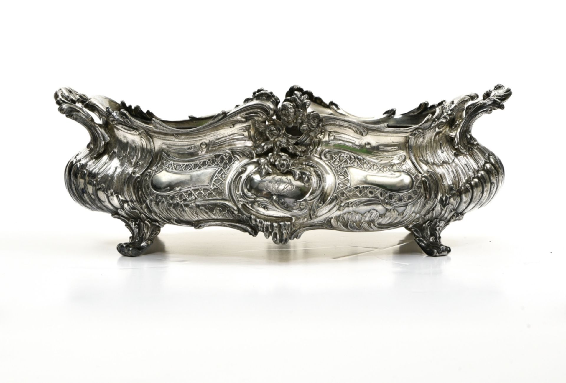 Victor SAGLIER Rocaille planter Silver-plated bronze with numbered cartridge and its silver-plated - Image 2 of 2