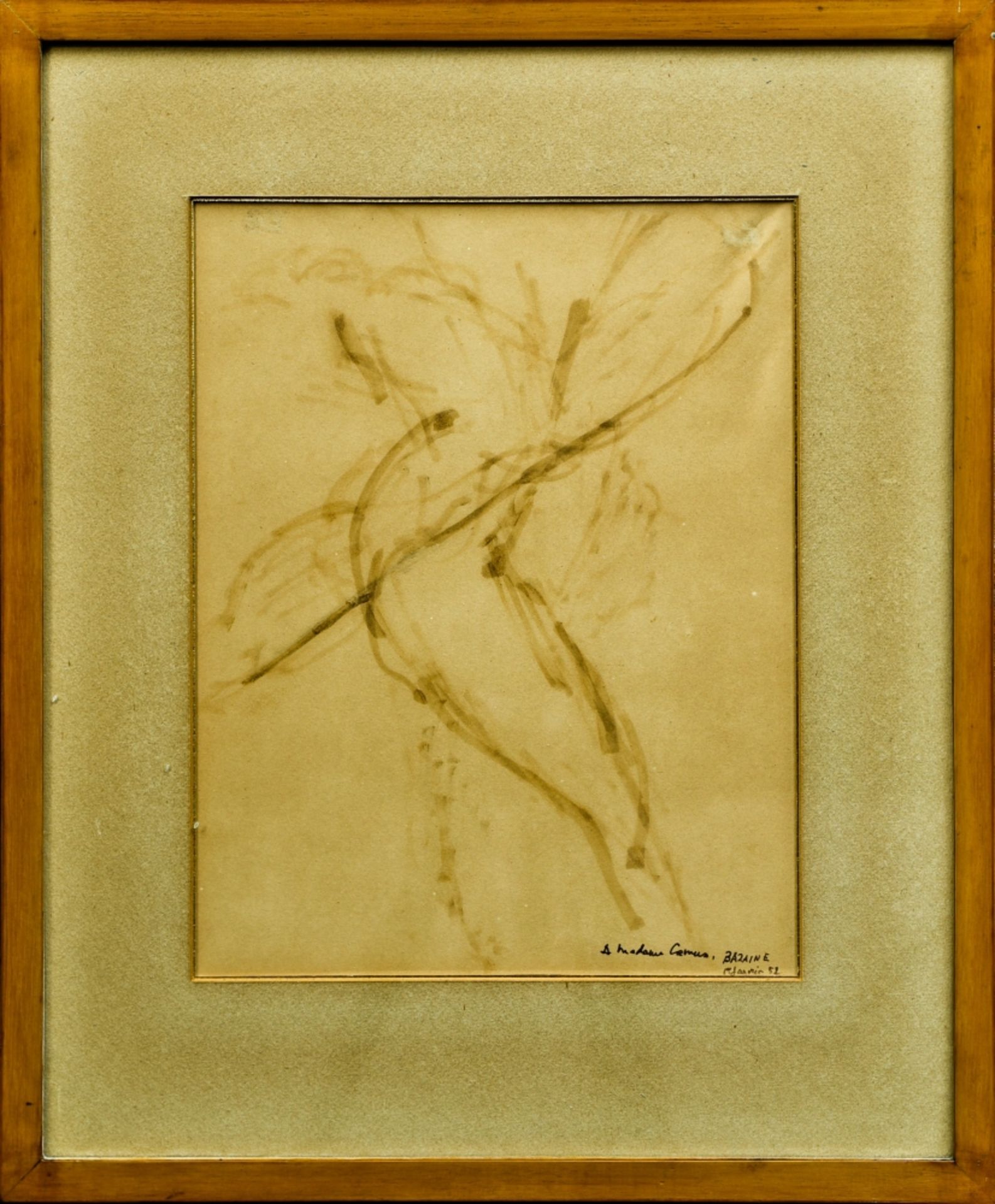 Jean RenŽ BAZAINE (1904-2001) Untitled, 1952 Watercolour. Signed and dedicated "to Madame Camus, - Bild 2 aus 2