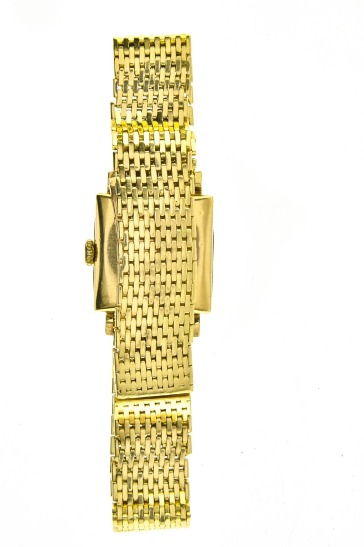 Square, yellow gold bracelet watch 18k yellow gold bracelet watch. Square, 18k yellow gold casing. - Bild 3 aus 4