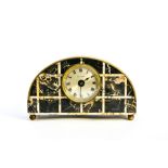 Bulle Clock ART DECO WORK black and white marble, framed is marked Bulle Clock H : 21,5 cm Width :