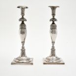 Pair of torches BERLIN, MID-19TH CENTURY silver decorated with grapevines and palms. Assayer's