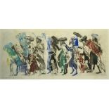 Hannah YAKIN (Born in 1933) Jewish procession, 1973 colour engraving, signed, dated and numbered