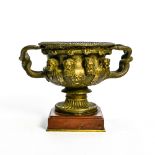 Warwick bowl LATE 19TH CENTURY WORK Bronze with golden-brown patina, marble base damage to the